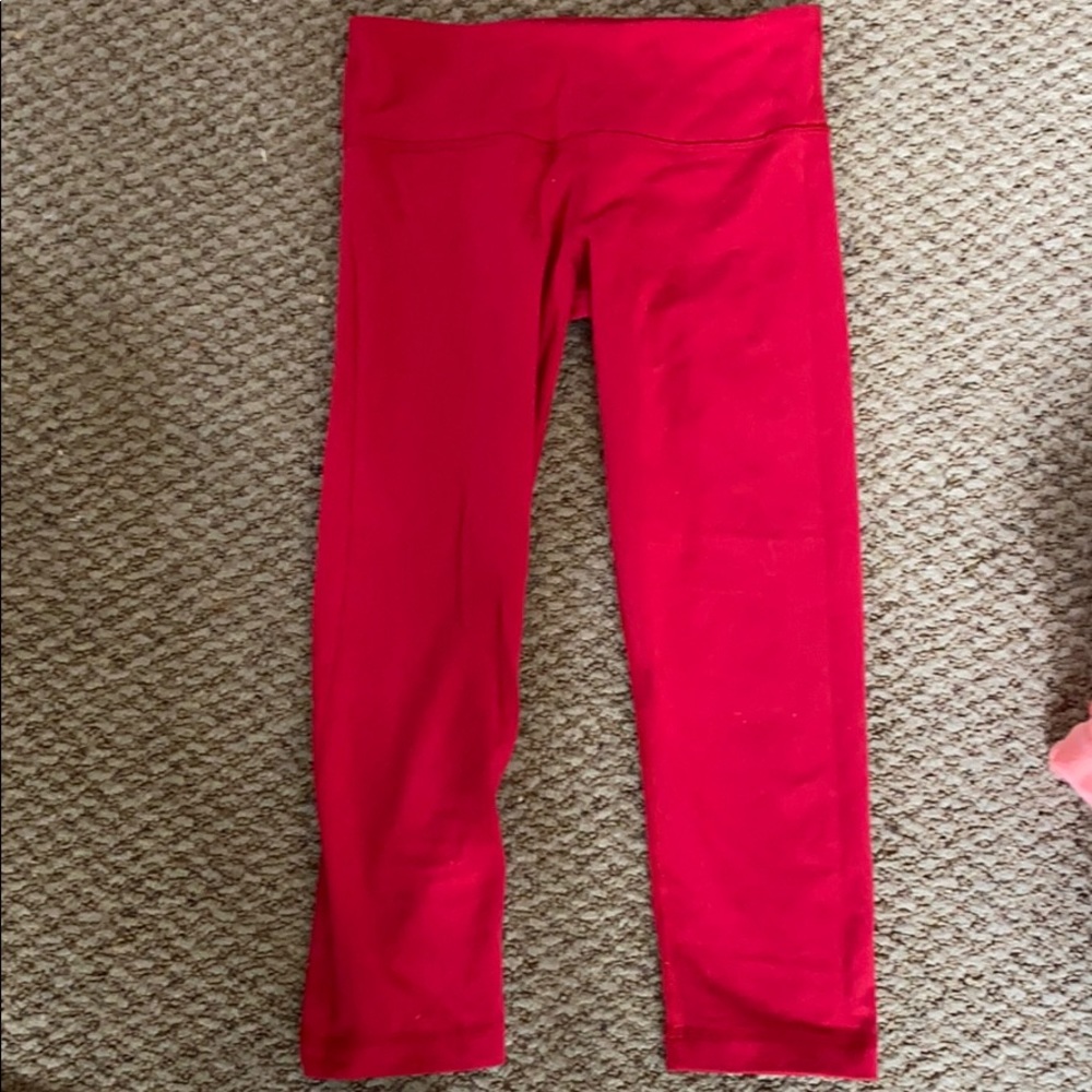 Red Lululemon Crop Leggings